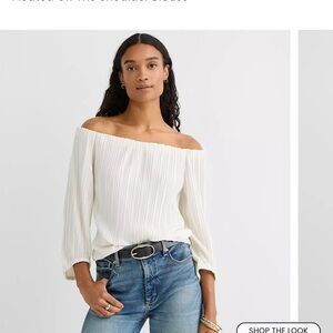 LOFT Off-Shoulder White Blouse